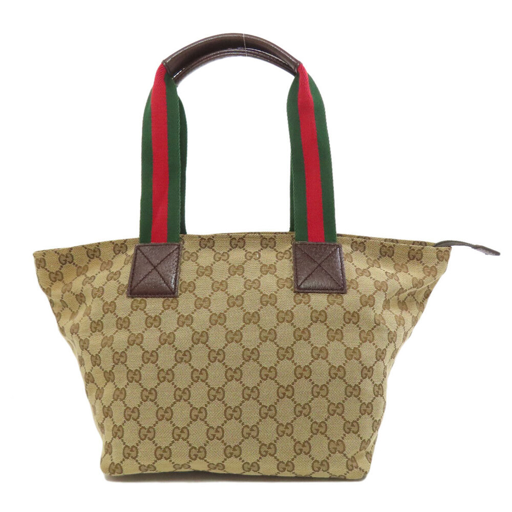 Gucci green Bag straps red Sherry GG Line Tote web Canvas